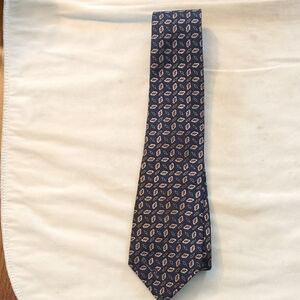 Men's Navy Patterned Silk Tie - Classic Navy